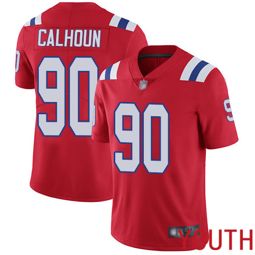 New England Patriots Football 90 Vapor Limited Red Youth Shilique Calhoun Alternate NFL Jersey